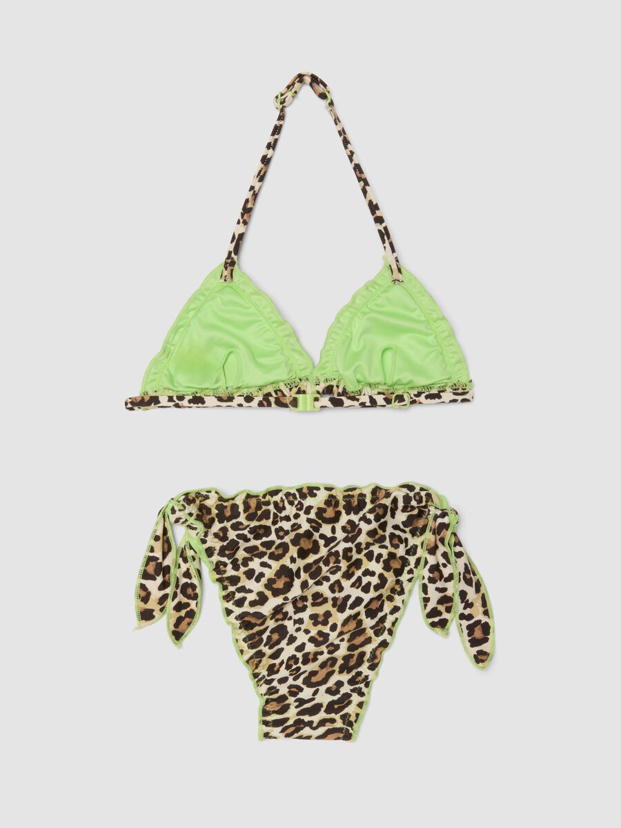 Bikini marrone a triangolo in tessuto elasticizzato_1