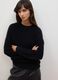 Maglia girocollo nera in misto lana e cashmere over fit_0