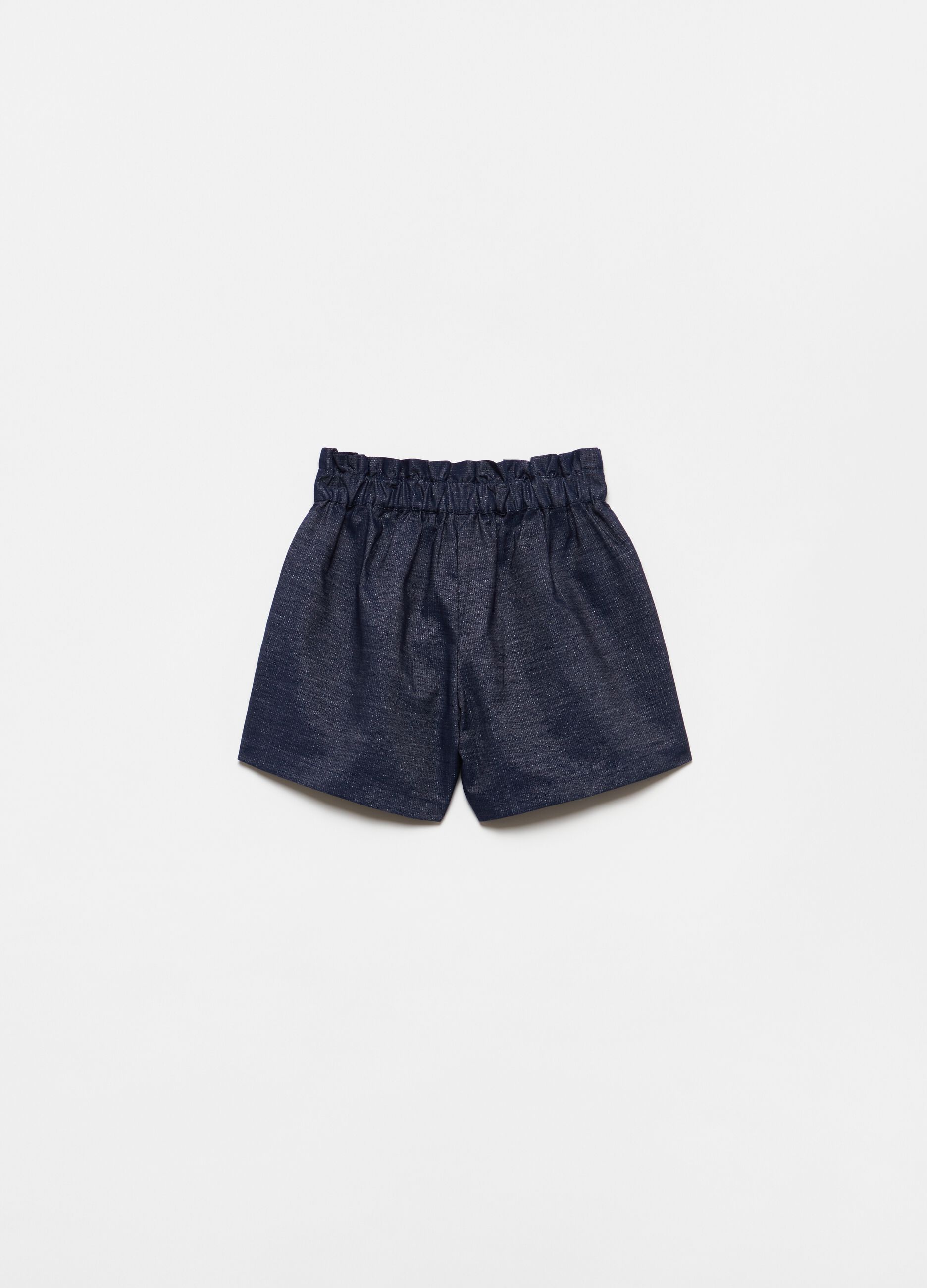 Puff shorts with lurex