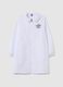 Girls' school smock in white cotton blend with Stitch embroidery_0