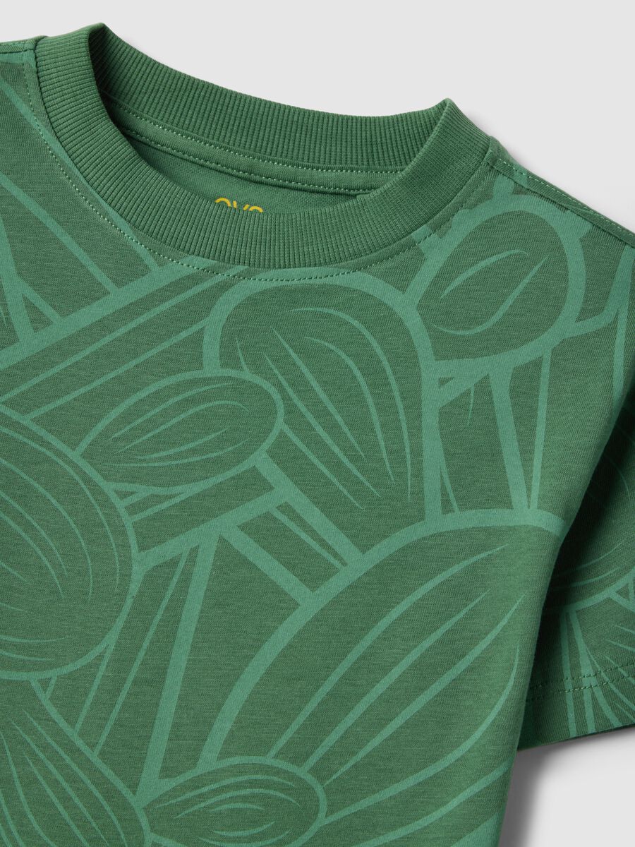 Green pure cotton regular fit t-shirt for boys with print_3