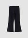 Leggings blu flare in cotone elasticizzato_0