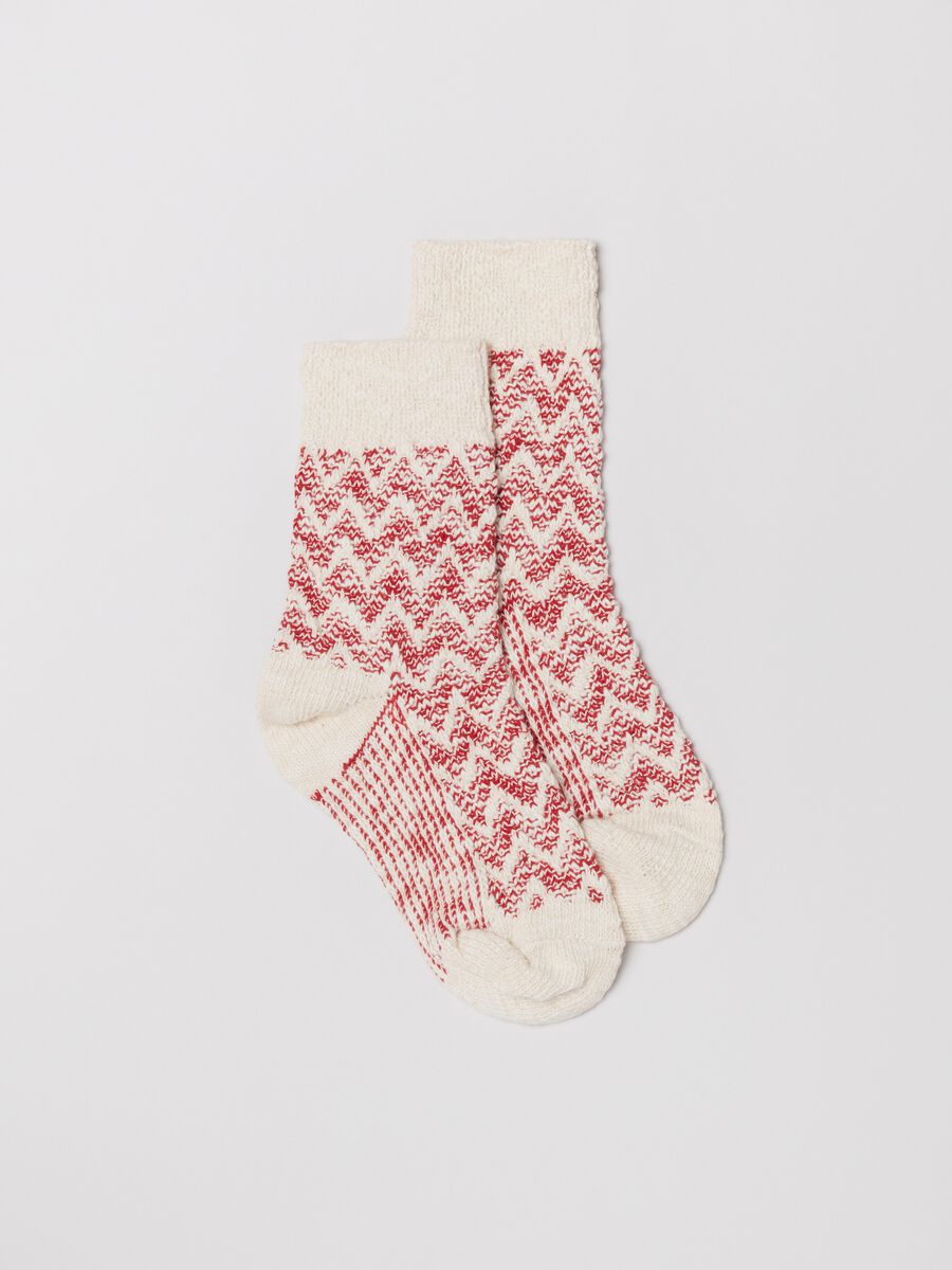 Short socks with zigzag weave_0