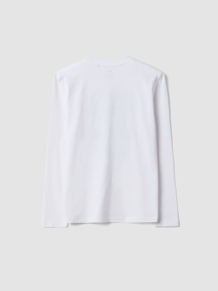 T-shirt branca em algod&atilde;o org&acirc;nico puro com frase &ldquo;Let&rsquo;s get drip&rdquo; para rapaz_1