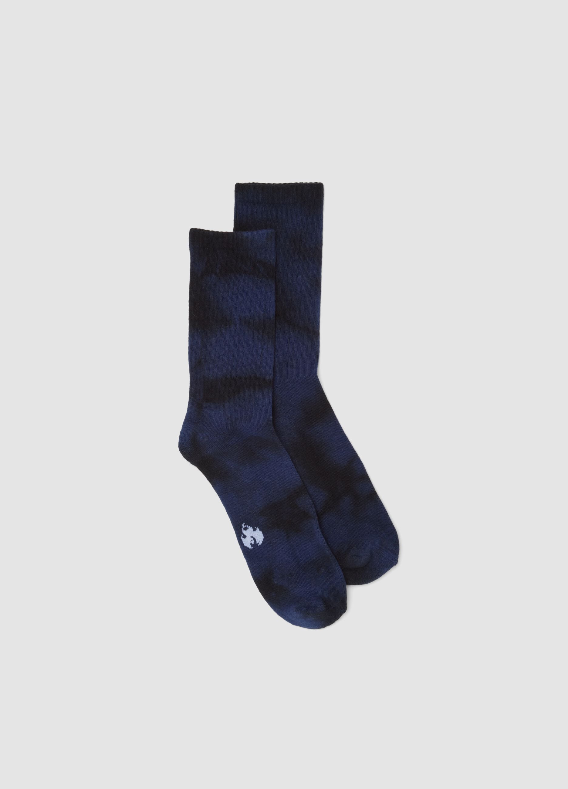 Blue sports socks in stretch cotton