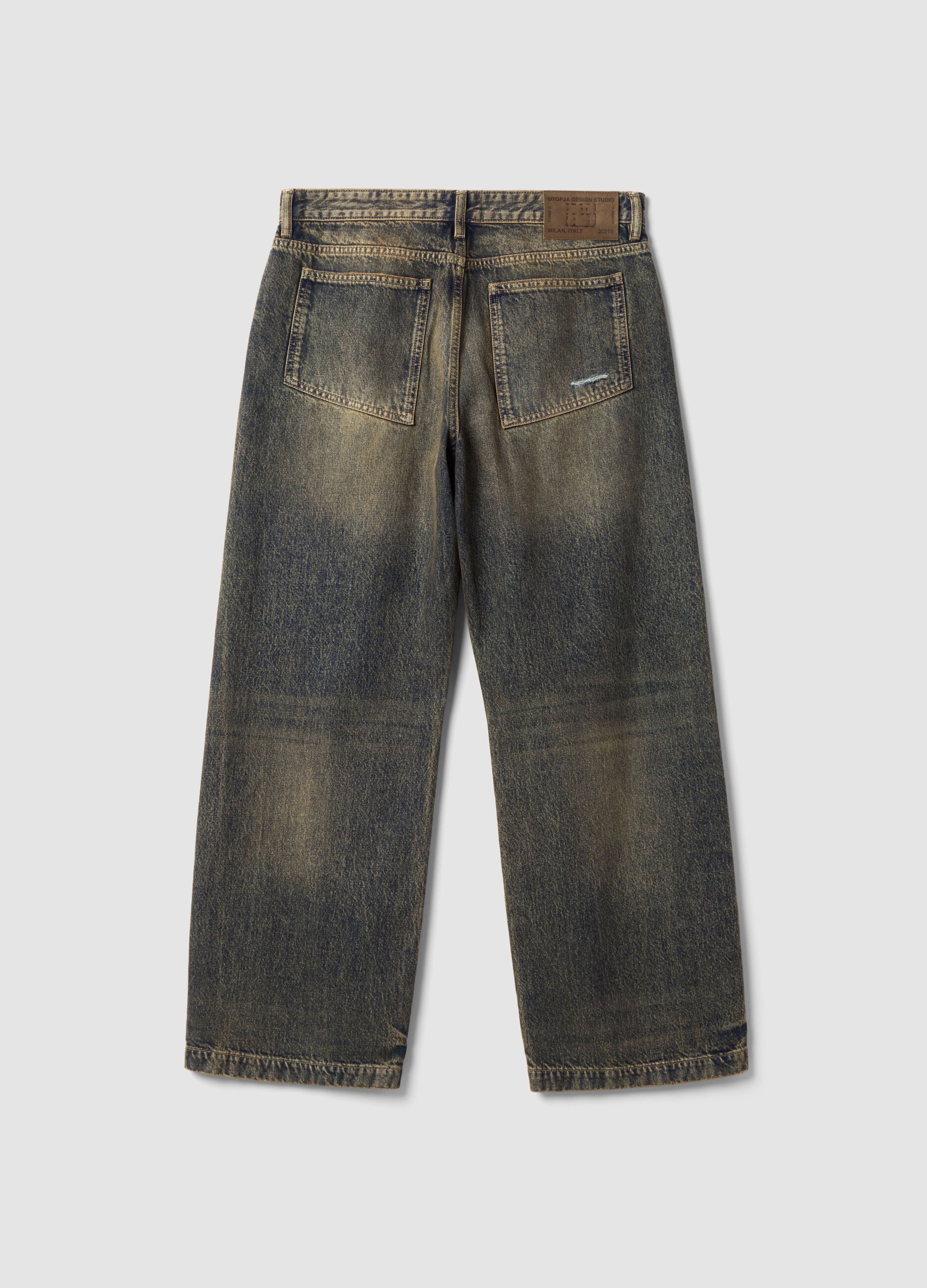 Wide Leg Denim Vintage Dark Blue