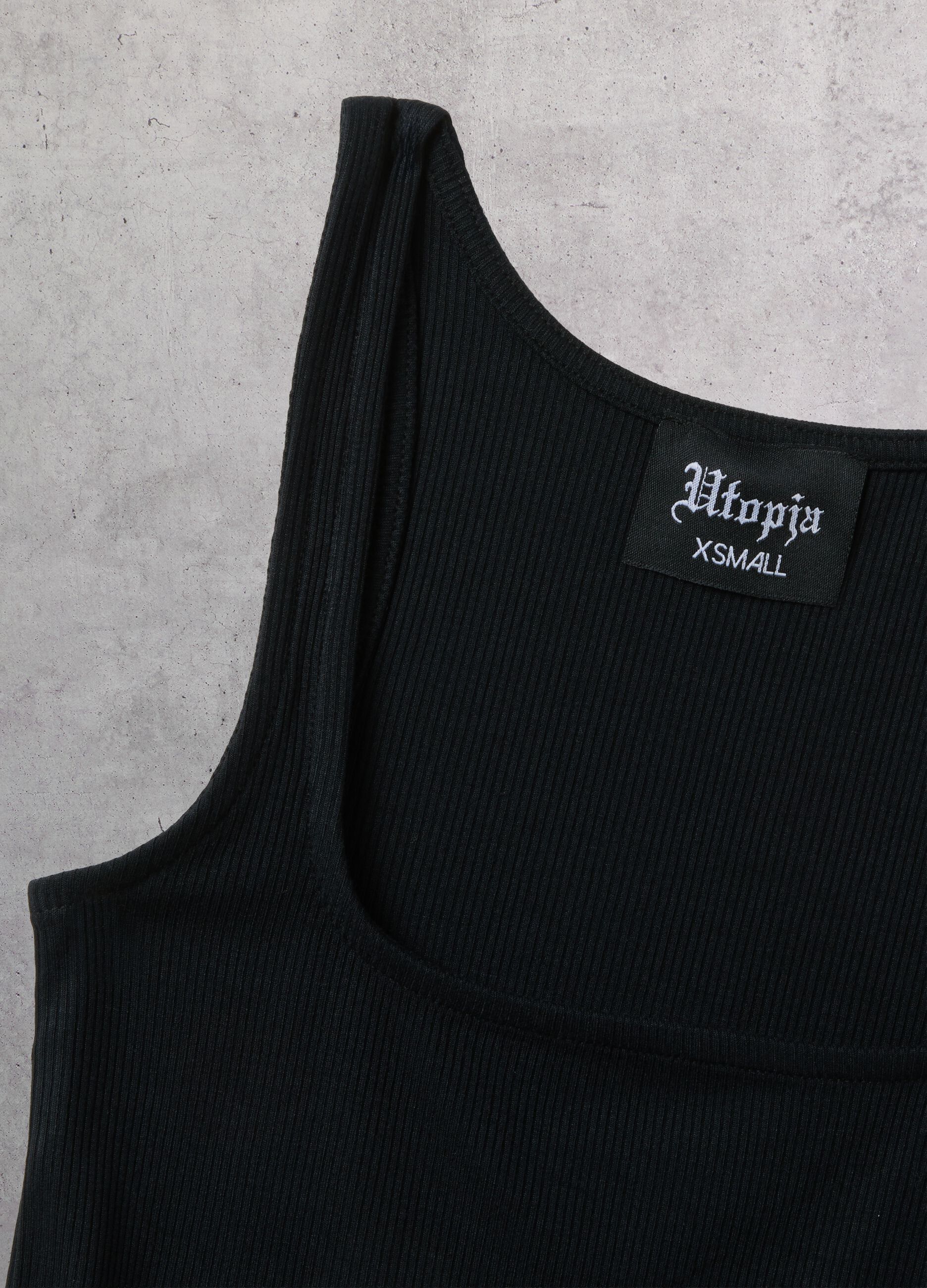 Black Square-Neck Tank Top