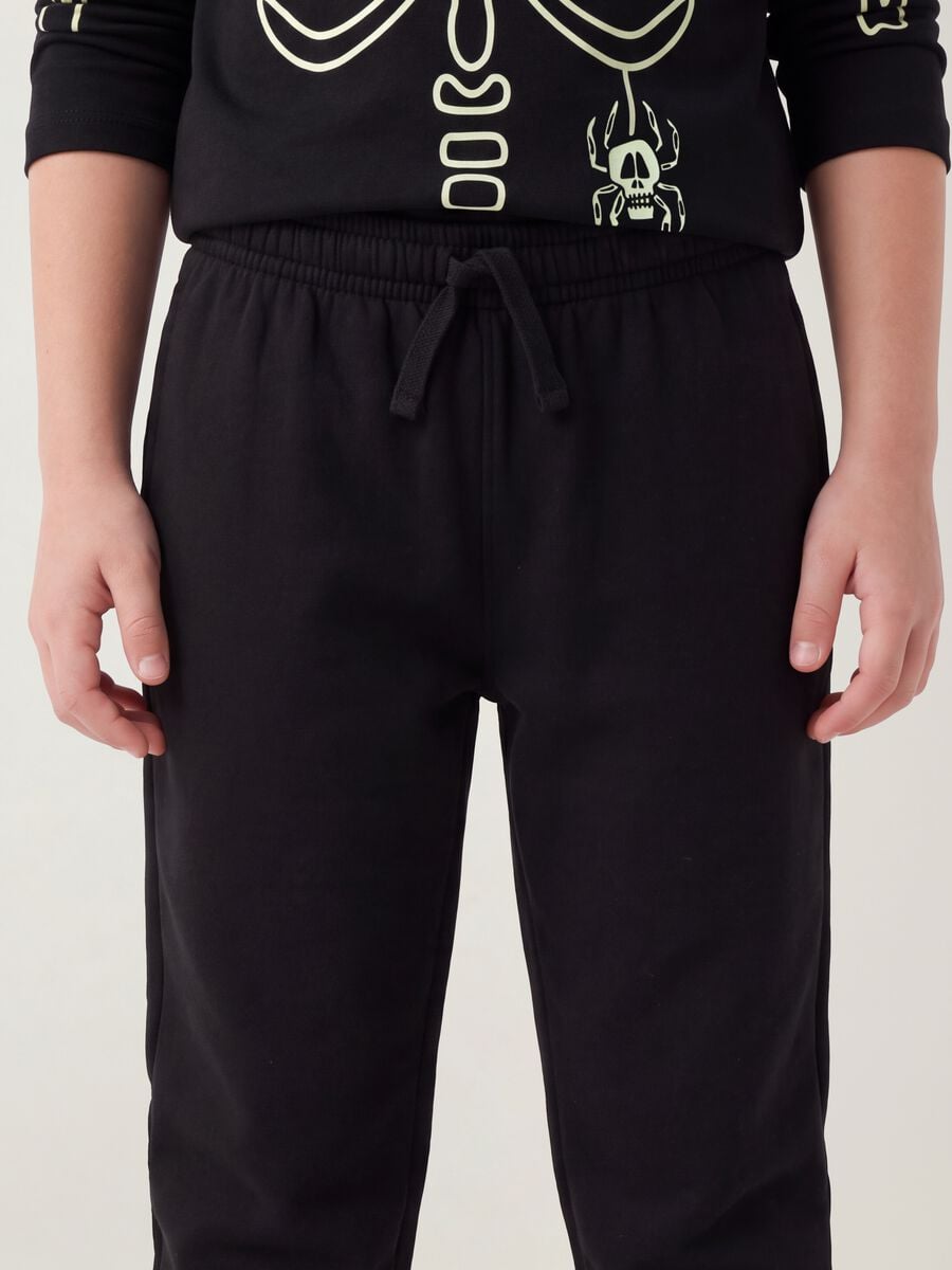 Pantaloni jogger neri in puro cotone organico_3