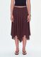 Brown polka-dot skirt in viscose blend with asymmetric hem_1