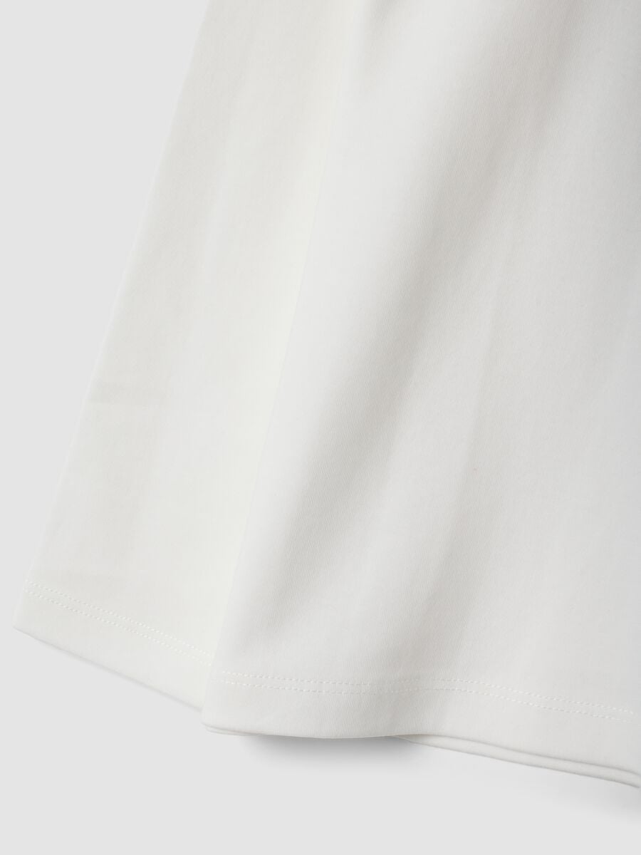 T-shirt bianca girocollo in puro cotone organico_3