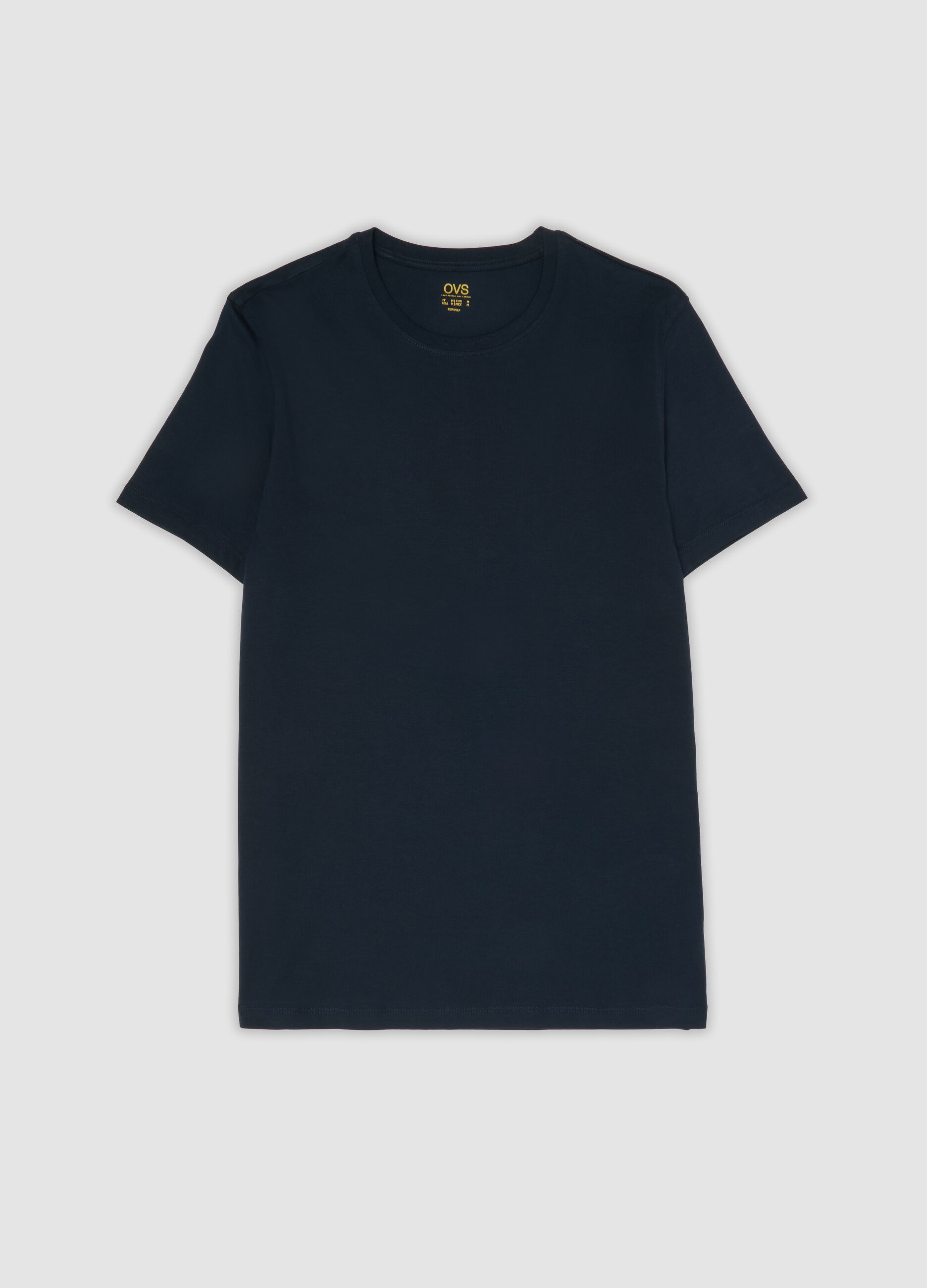 Blue regular-fit Supima cotton crew-neck T-shirt