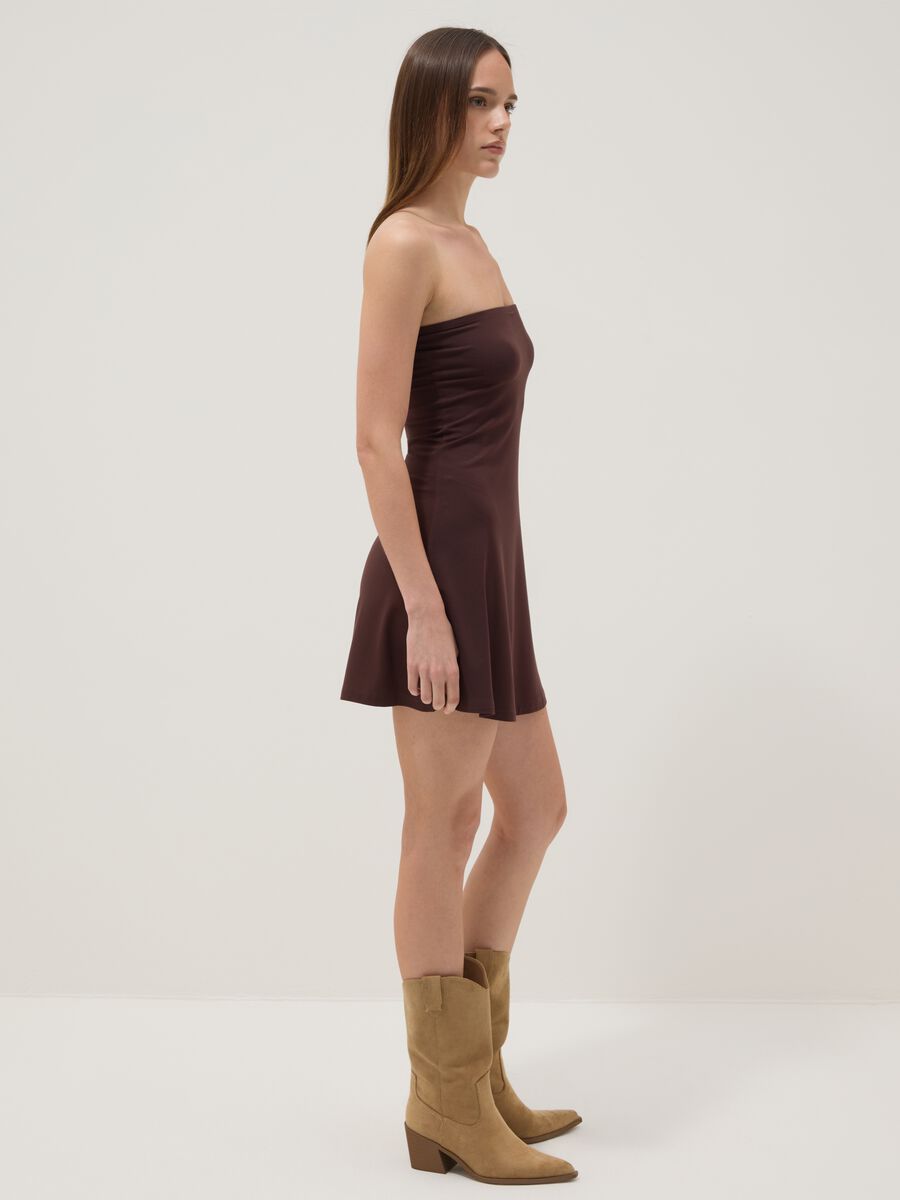 Brown Stretch Viscose Mini Dress_2