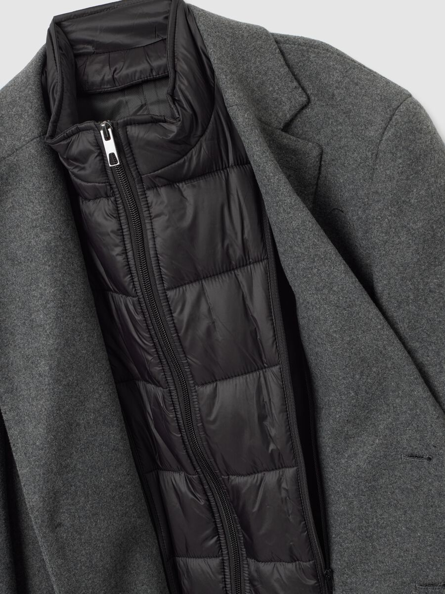 Grey Regular Fit Coat with Buttons_5