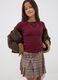 Red stretch organic cotton T-shirt with ribbed neckline_0