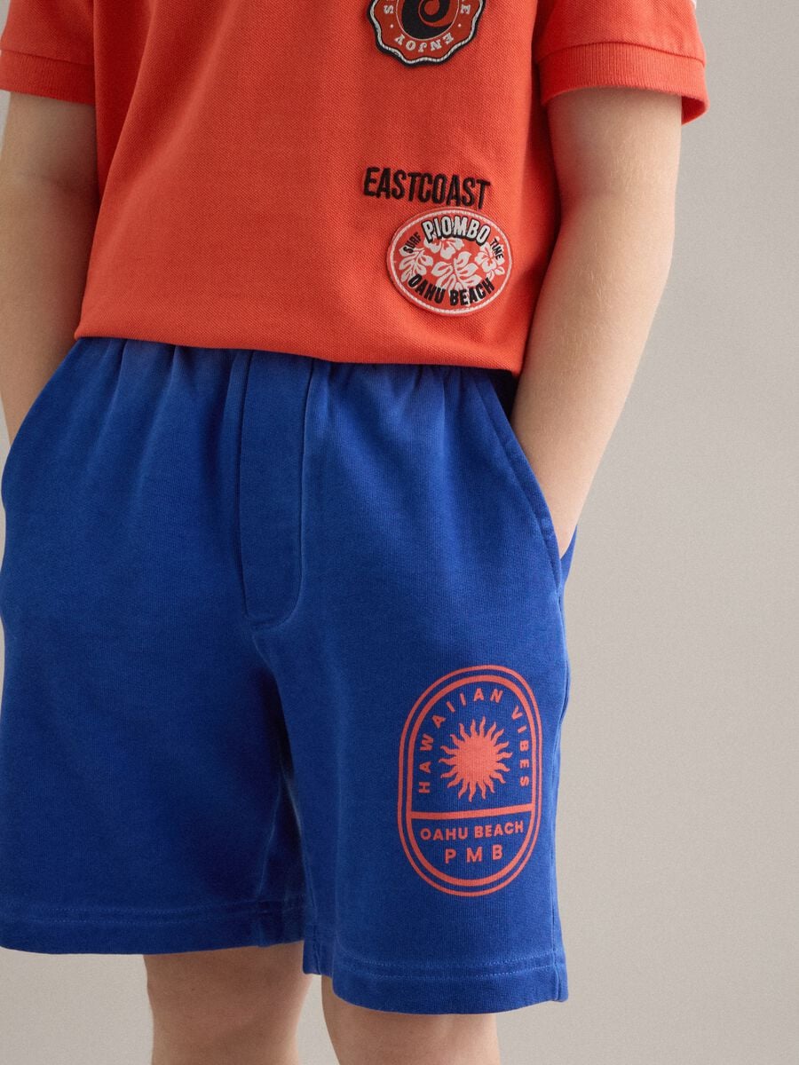 Boys&rsquo; blue 100% cotton cargo shorts &ndash; baggy fit_2