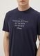 Blaues T-Shirt aus reiner Baumwolle mit Frontprint, Regular Fit_2