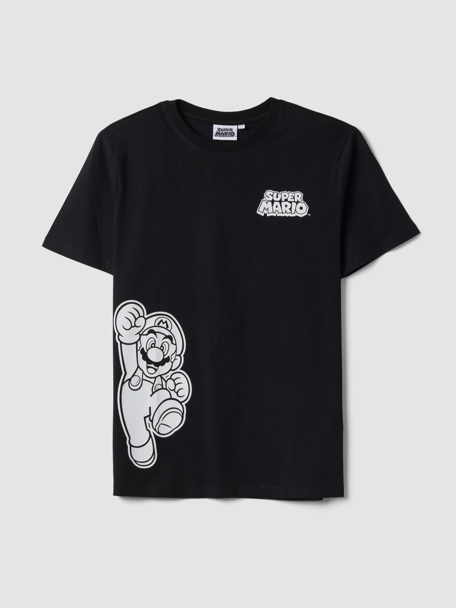 Black pure cotton T-shirt with graphic print_4