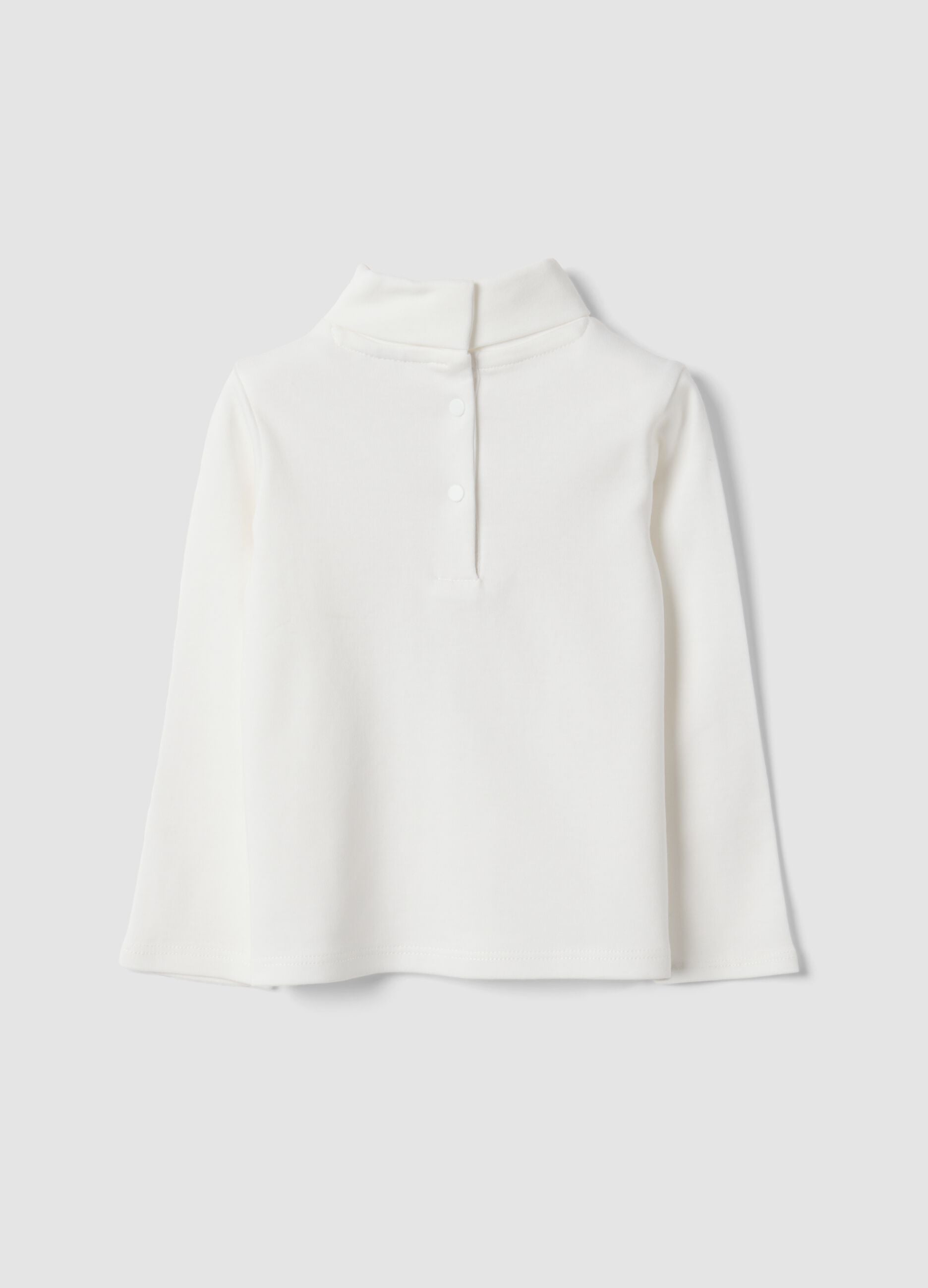 White organic cotton crew-neck top