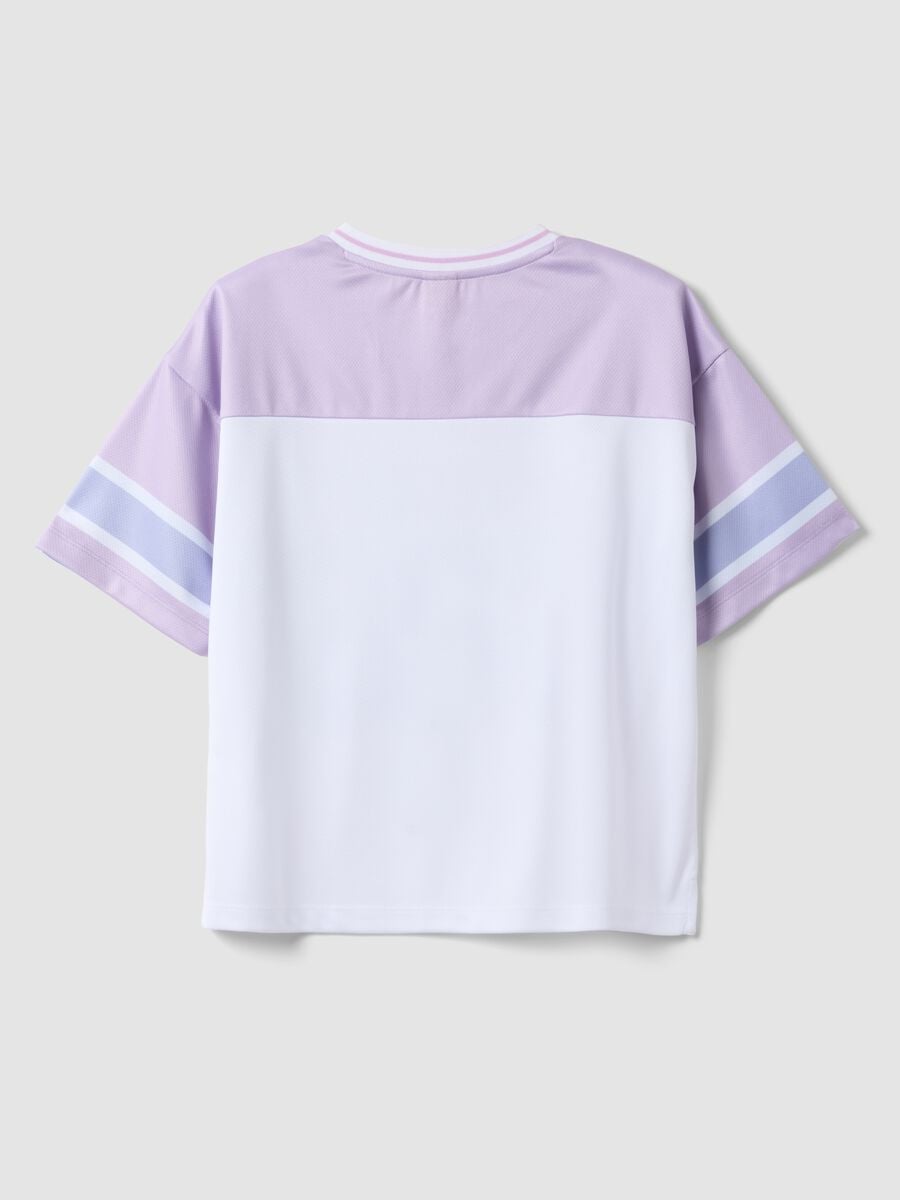 Mehrfarbiges reines Baumwoll-T-Shirt f&uuml;r M&auml;dchen im Boxy-Fit mit Stitch_1