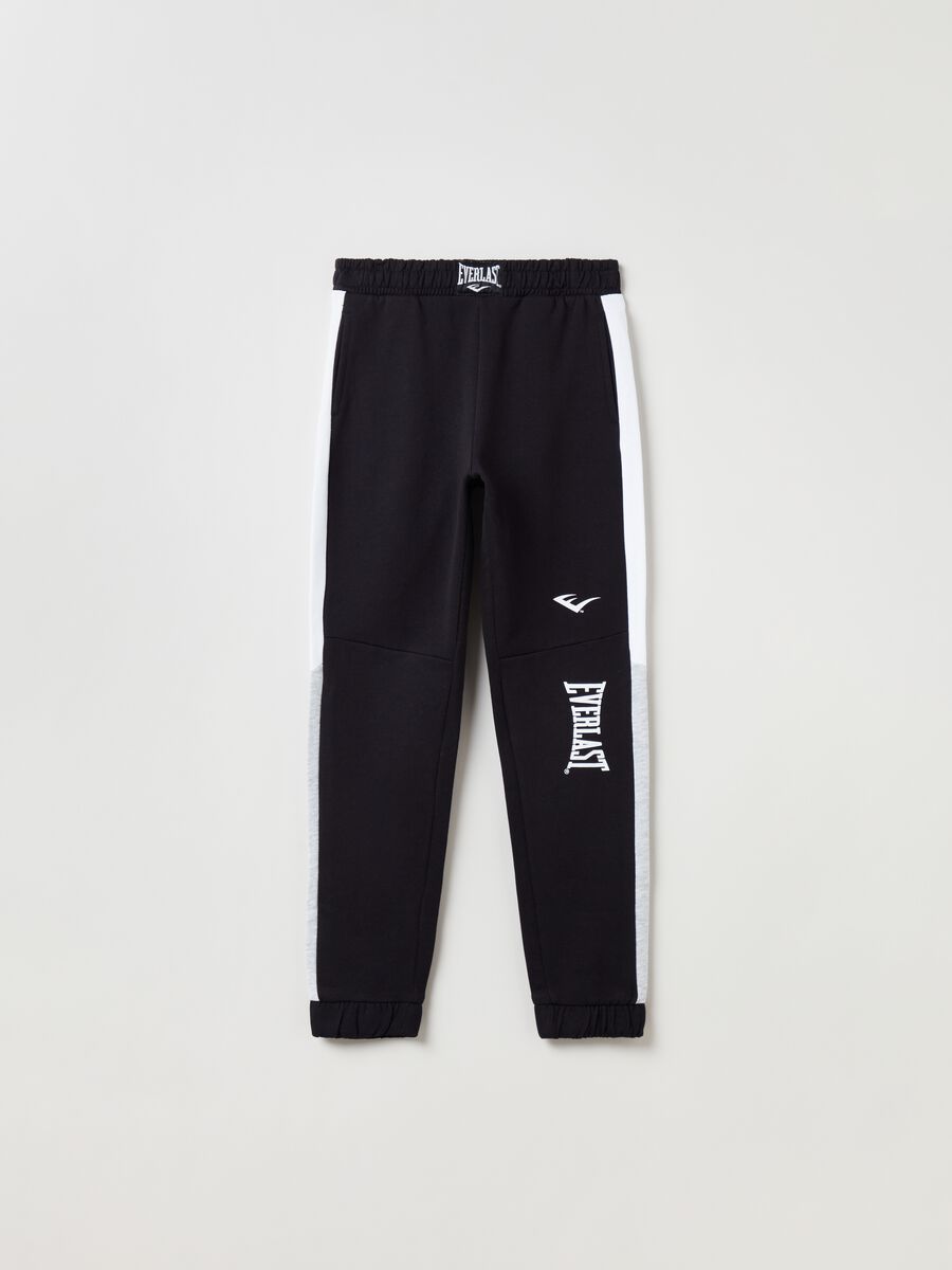 Joggers with side bands and print_0