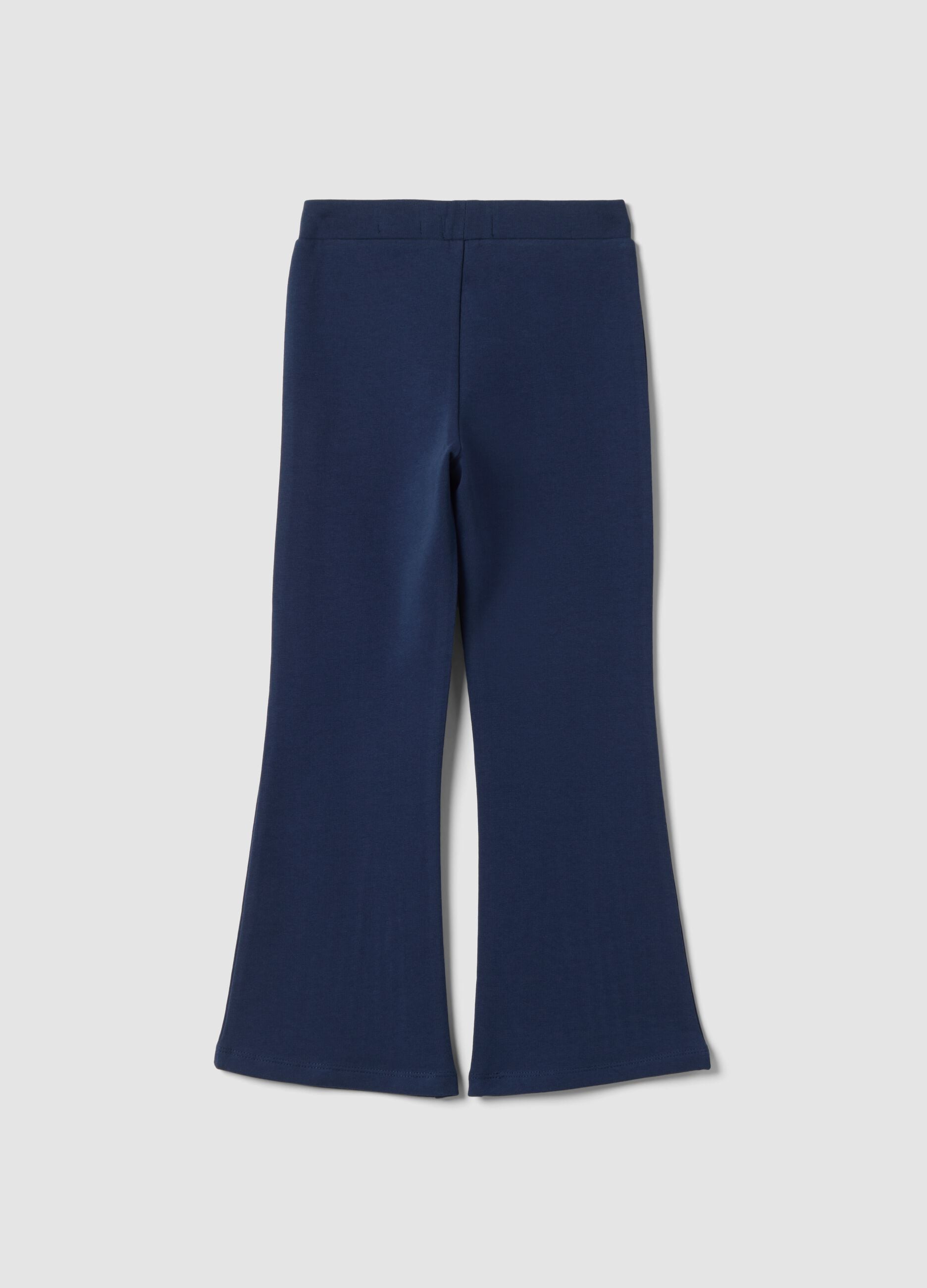 Leggings blu flare in cotone elasticizzato