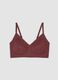 Reggiseno bralette rosso in tessuto elasticizzato con pizzo_0