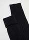 Black long socks twin pack in mixed materials_1
