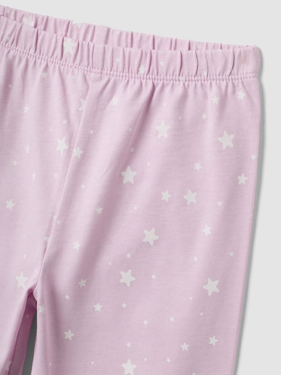 Pink organic cotton jersey pyjamas with star print_2