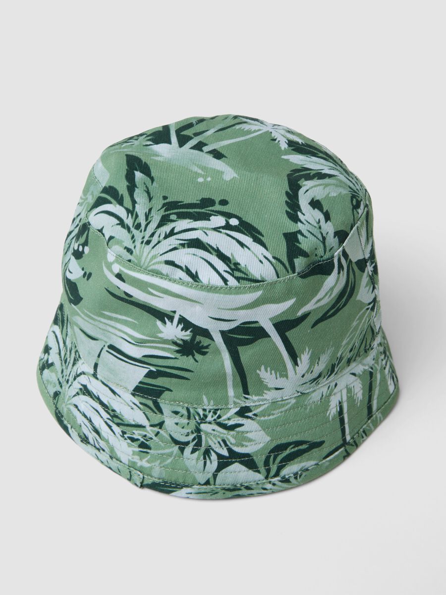 Gorro bucket verde de jersey de algod&oacute;n puro_2