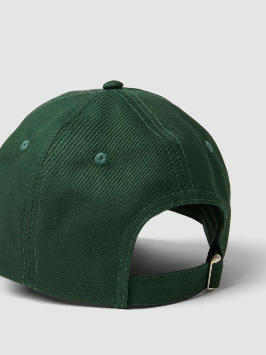 Green pure cotton baseball cap with embroidered phrase_2