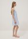 Pure cotton nightdress with white and light blue stripes and straps_1