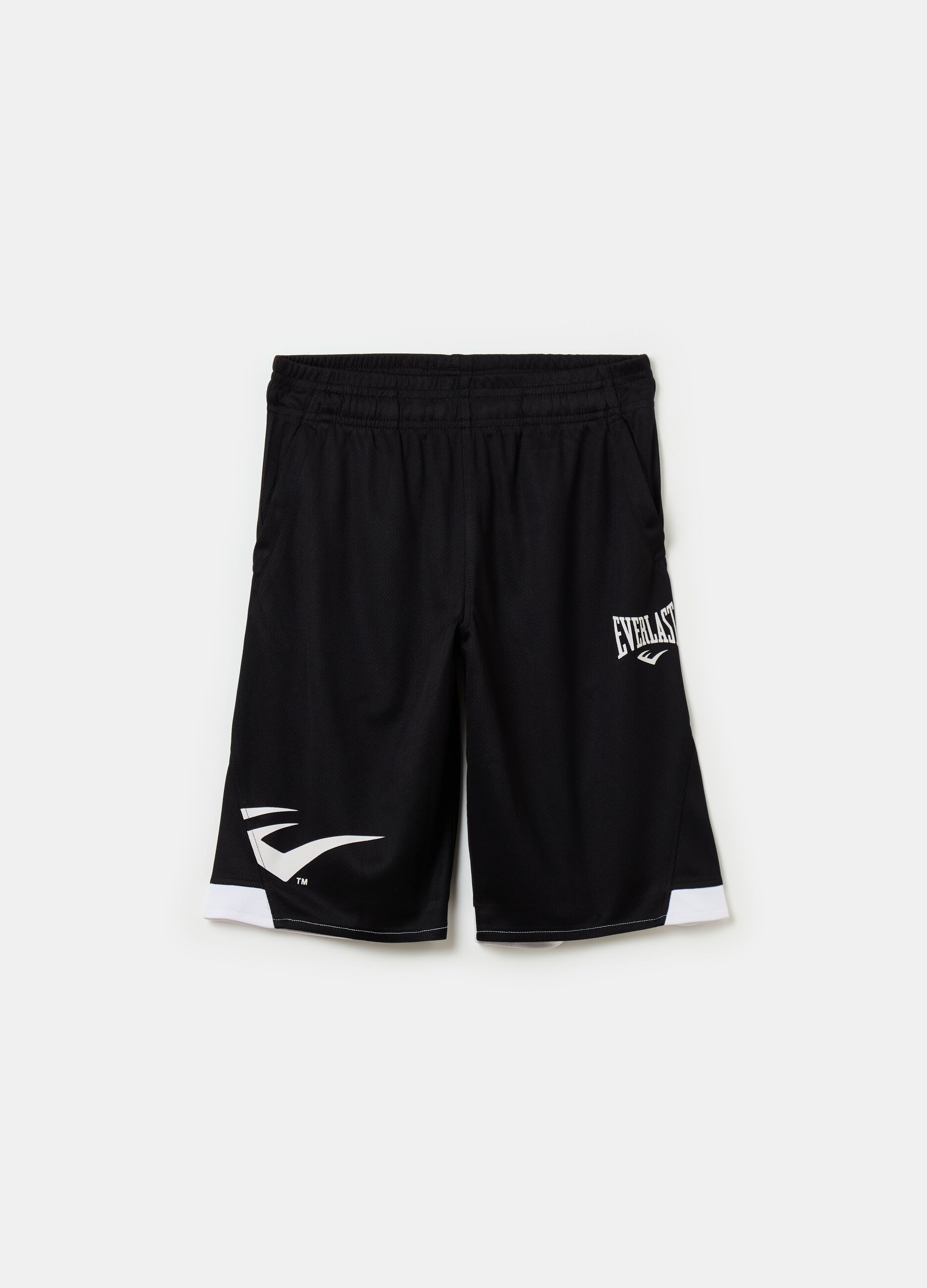 Mesh Bermuda shorts with logo print