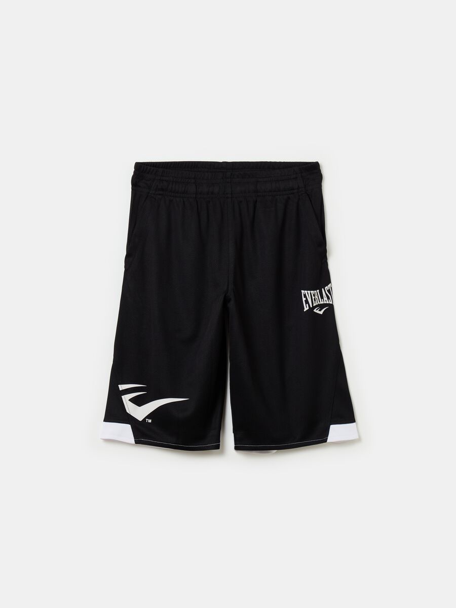 Mesh Bermuda shorts with logo print_0