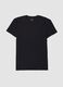 Schwarzes T-Shirt aus elastischem Modal, Regular Fit_0