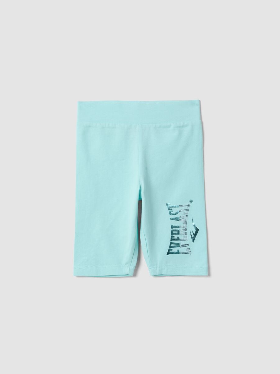 Blue cotton-stretch cycling shorts_0