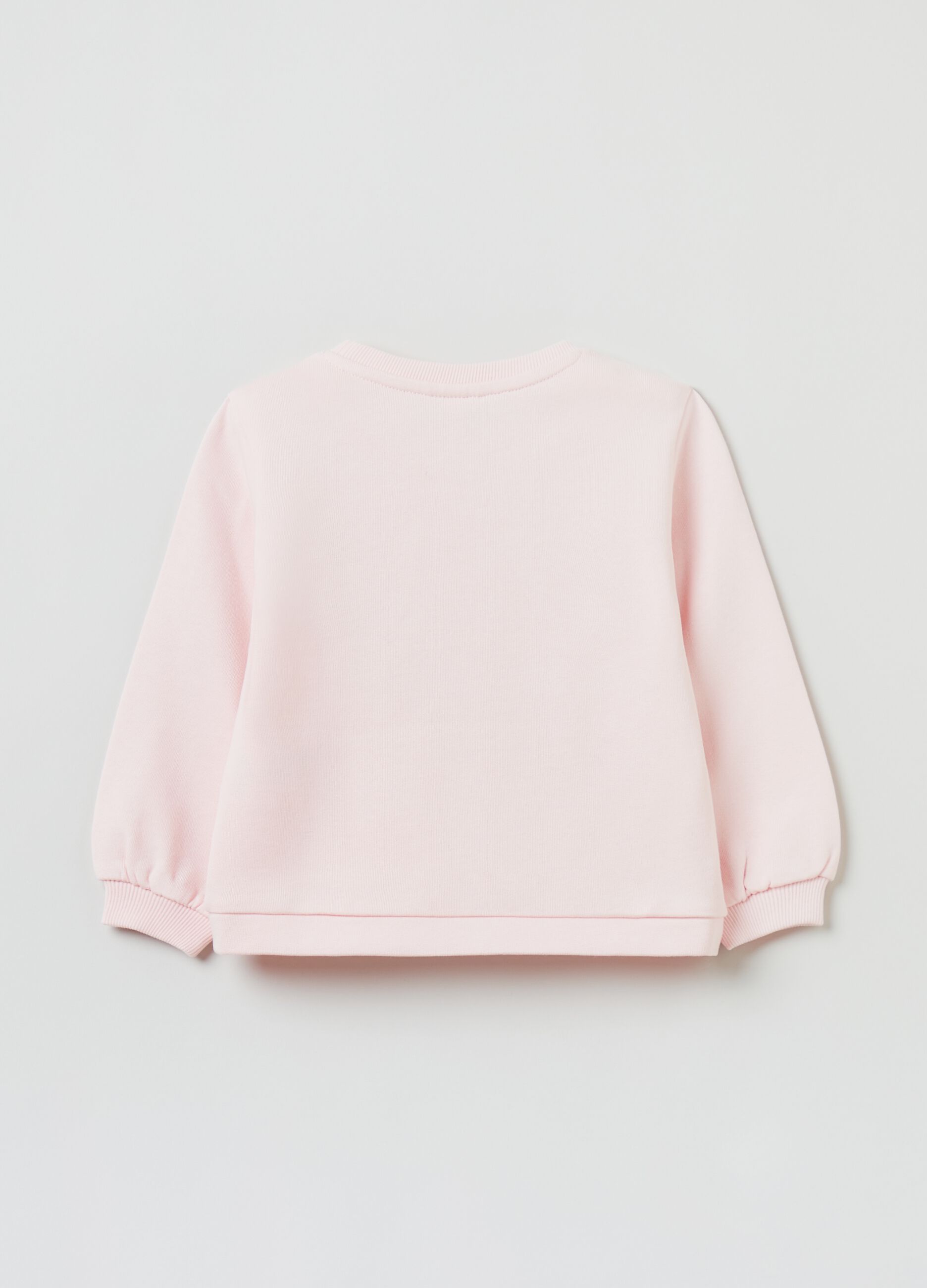 Round neck cotton sweatshirt with print_1