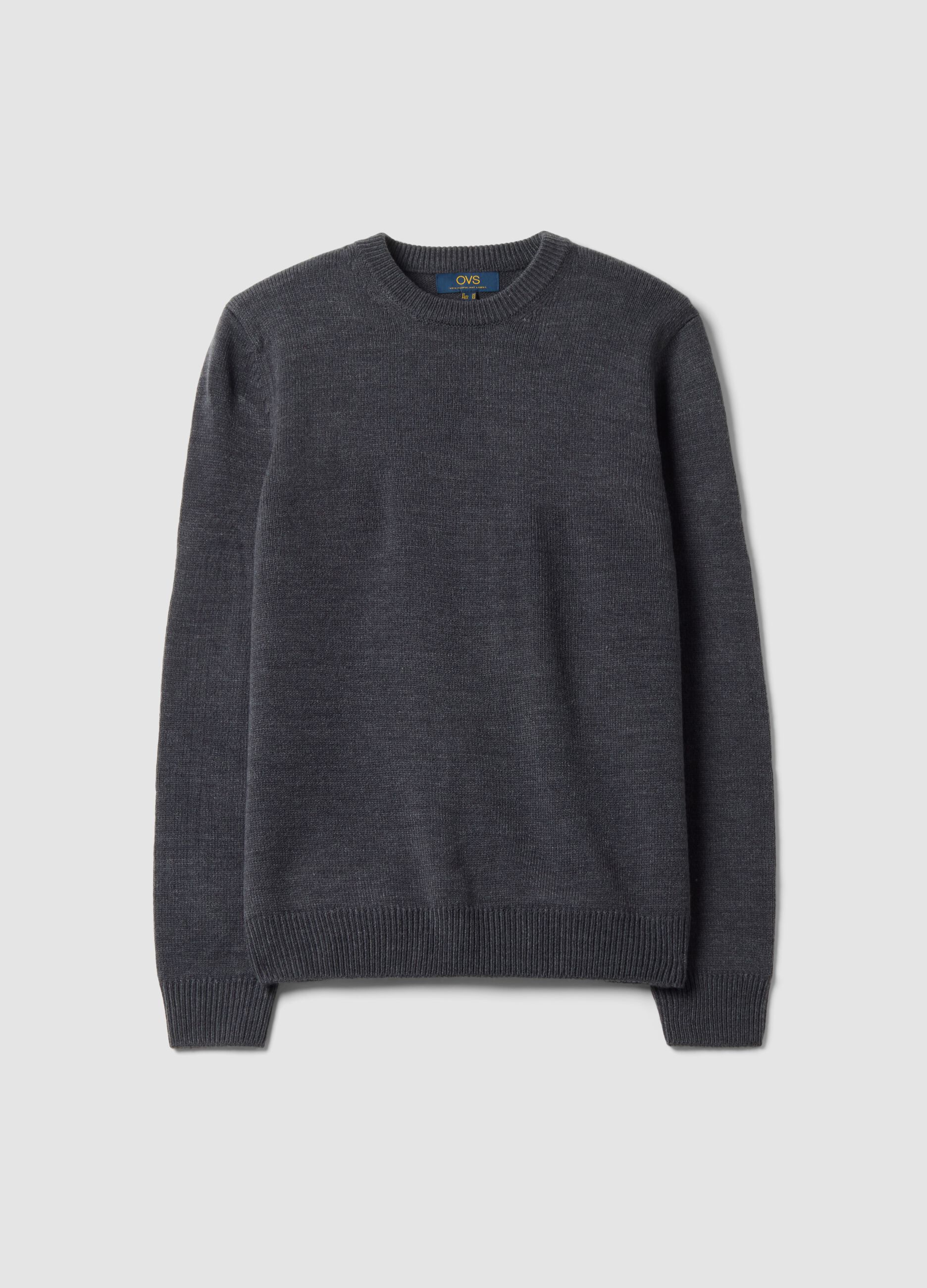 Maglia grigia girocollo in jersey knit regular fit