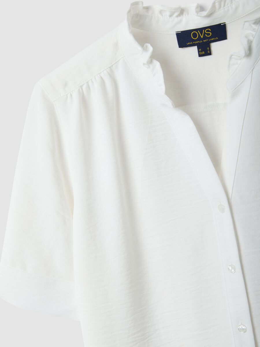 White short sleeve pure cotton shirt regular fit_5