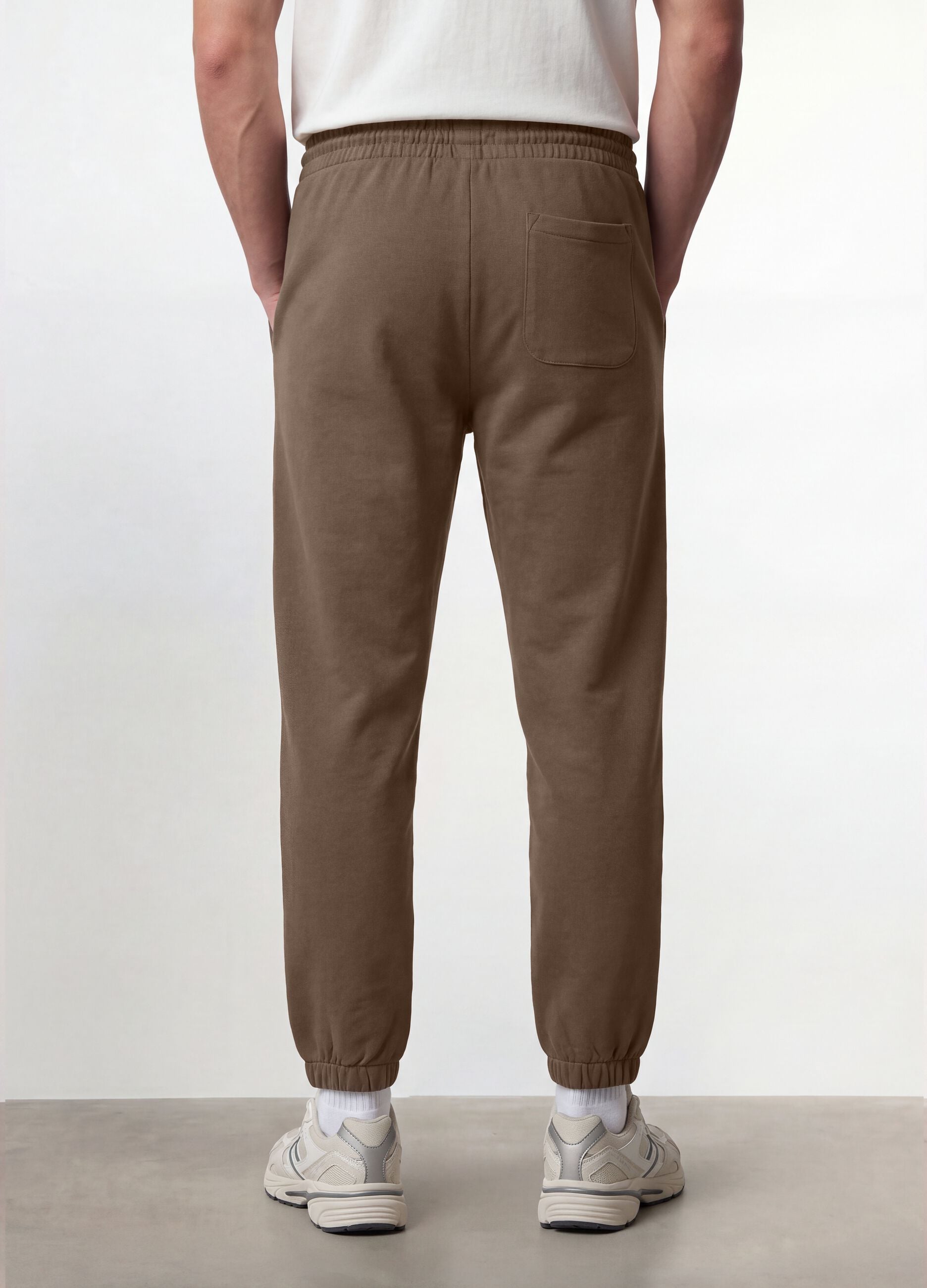 Brown cotton-blend joggers, regular fit