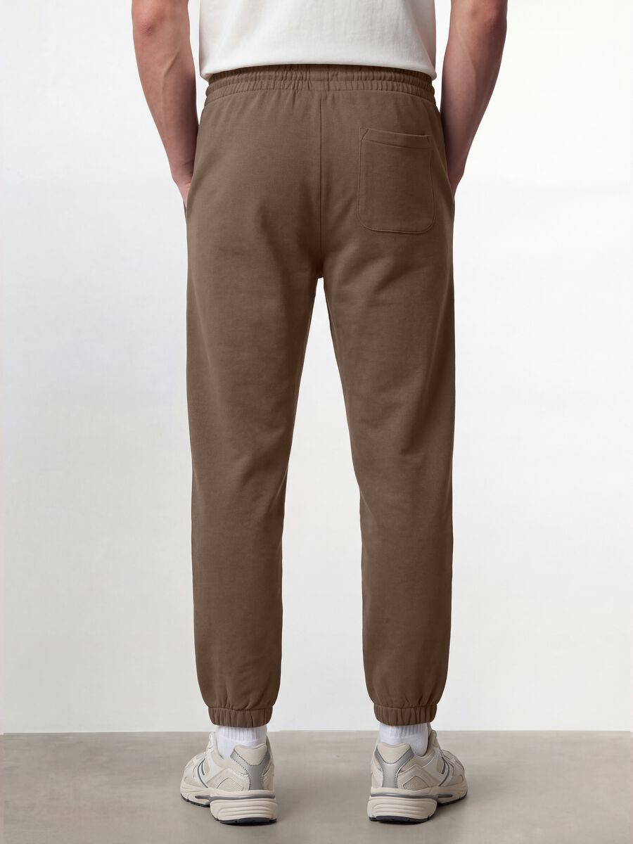 Brown cotton-blend jogger trousers, regular fit_2