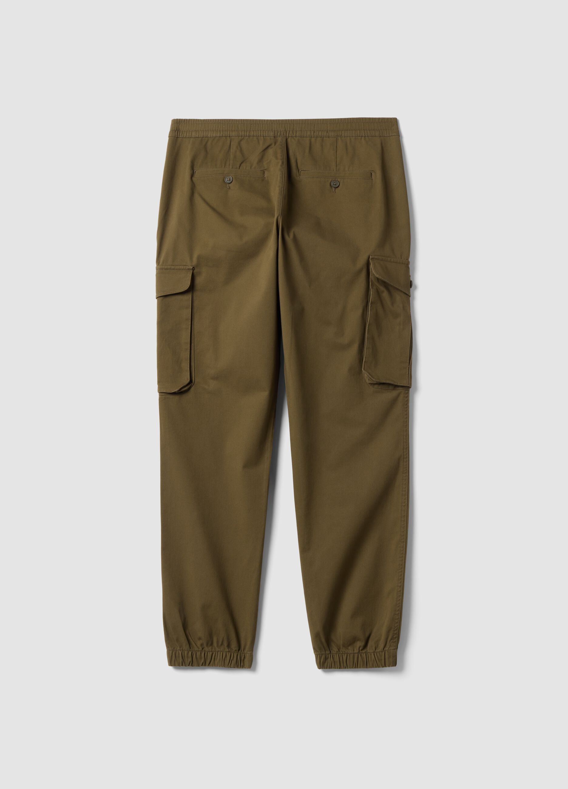 Gr&uuml;ne Cargo-Hose aus Stretch-Baumwolle im Regular Fit