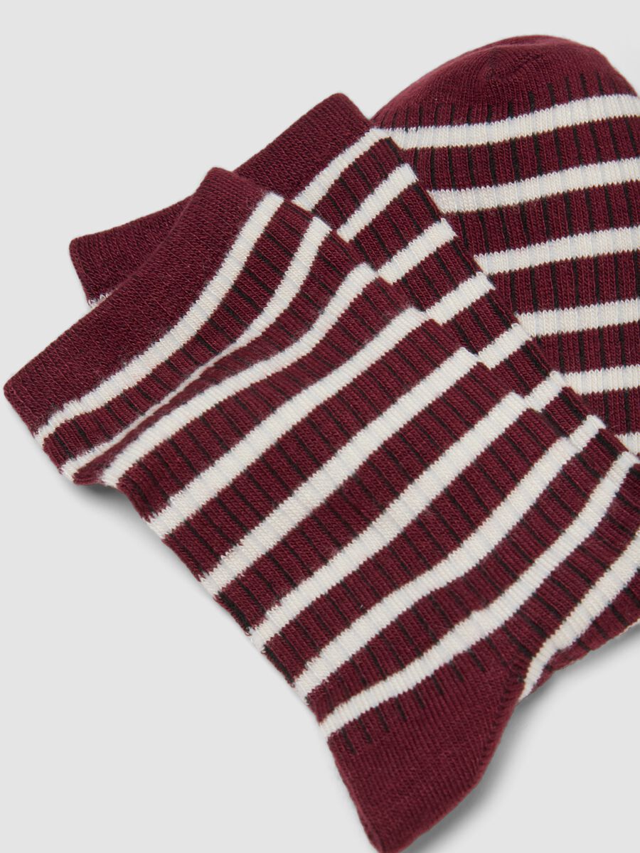 Red striped stretch-fabric socks_1