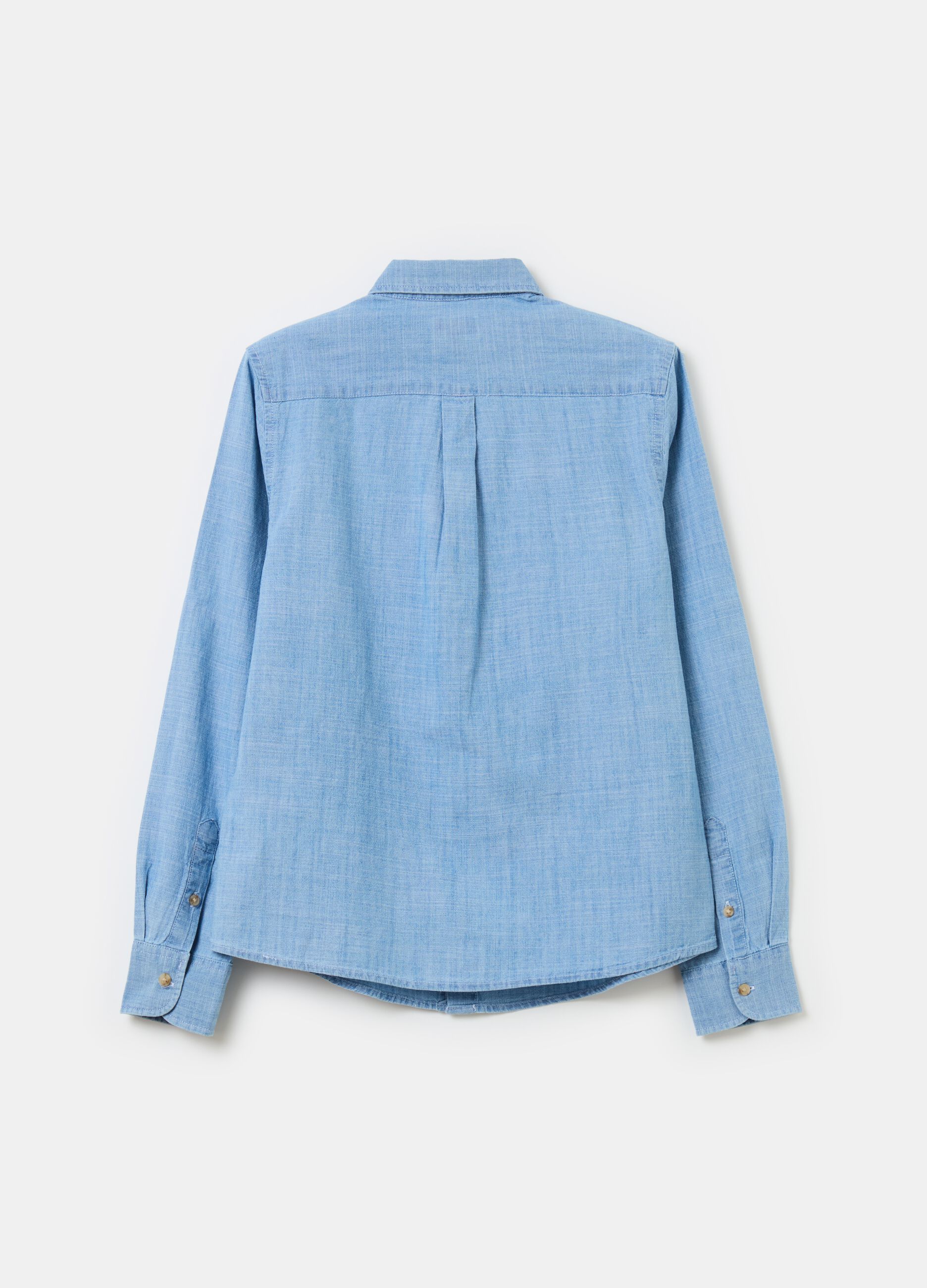 Camicia in cotone chambray button-down