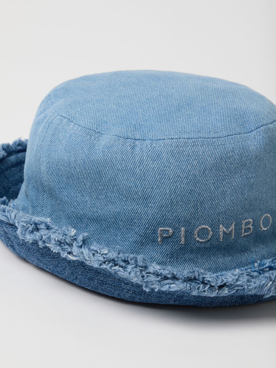 Girl's regular fit blue denim pure cotton bucket hat with fringes_3