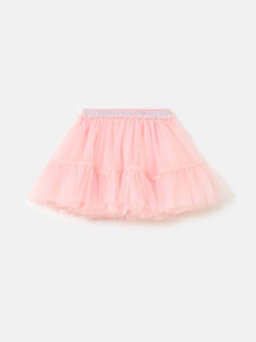 Short tulle skirt with flounce_0