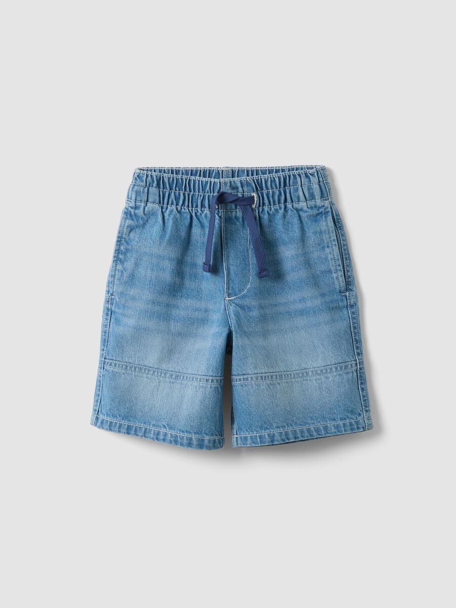 Pure cotton denim shorts, baggy fit_3