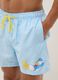Blue and white striped swim boxers with Donald Duck print_3
