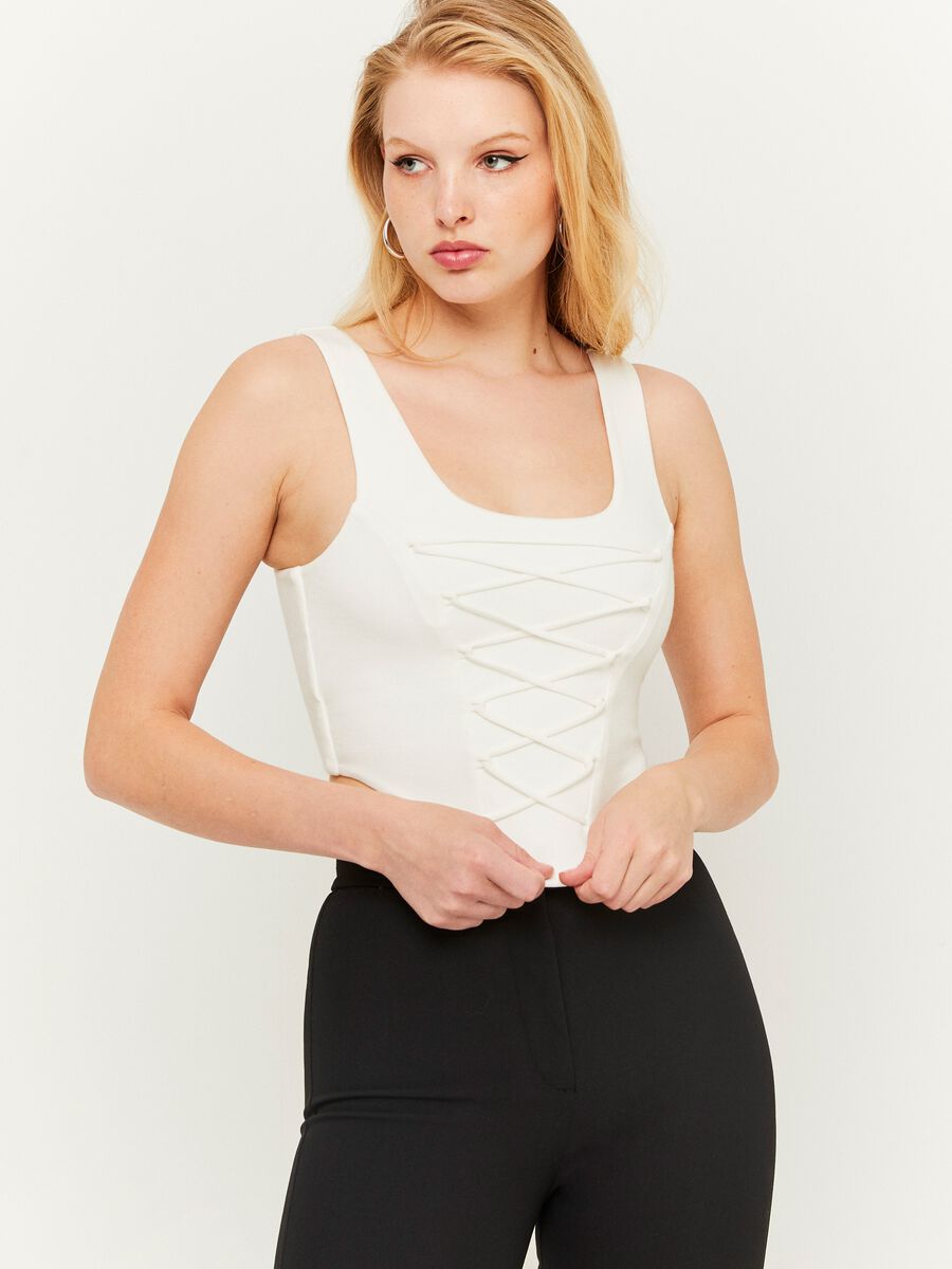 Corset cropped top with crisscross lacing_1