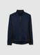Blue and black high-collar sweatshirt, regular fit with half zip_4