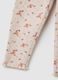 Beige Cotton Blend Floral Girl's Leggings_3